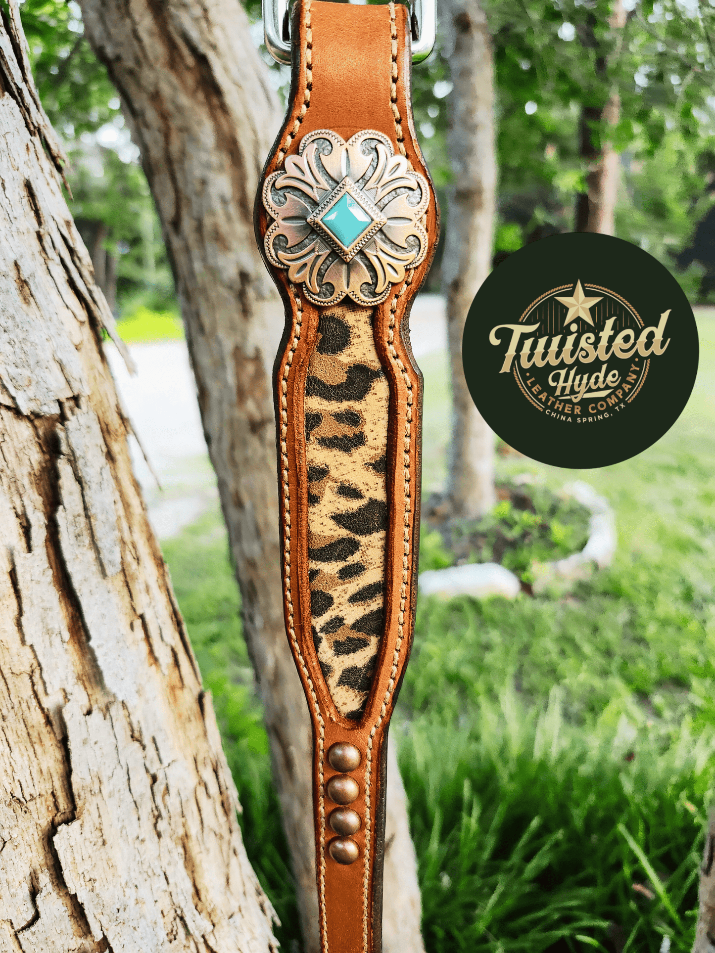 Leopard Print Inlayed Tack Set - Twisted Hyde Leather Co.