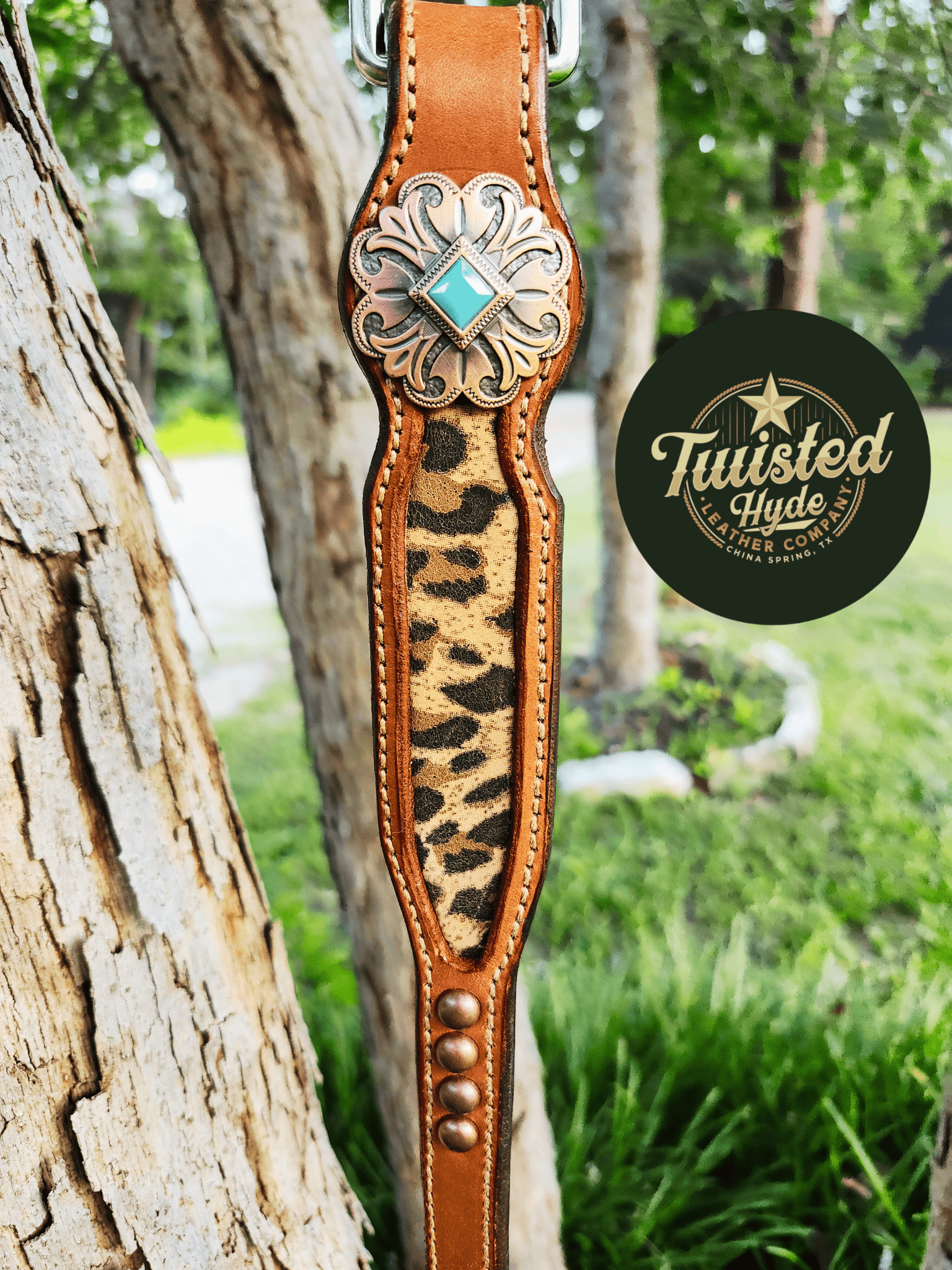 Leopard Print Inlayed Tack Set - Twisted Hyde Leather Co.