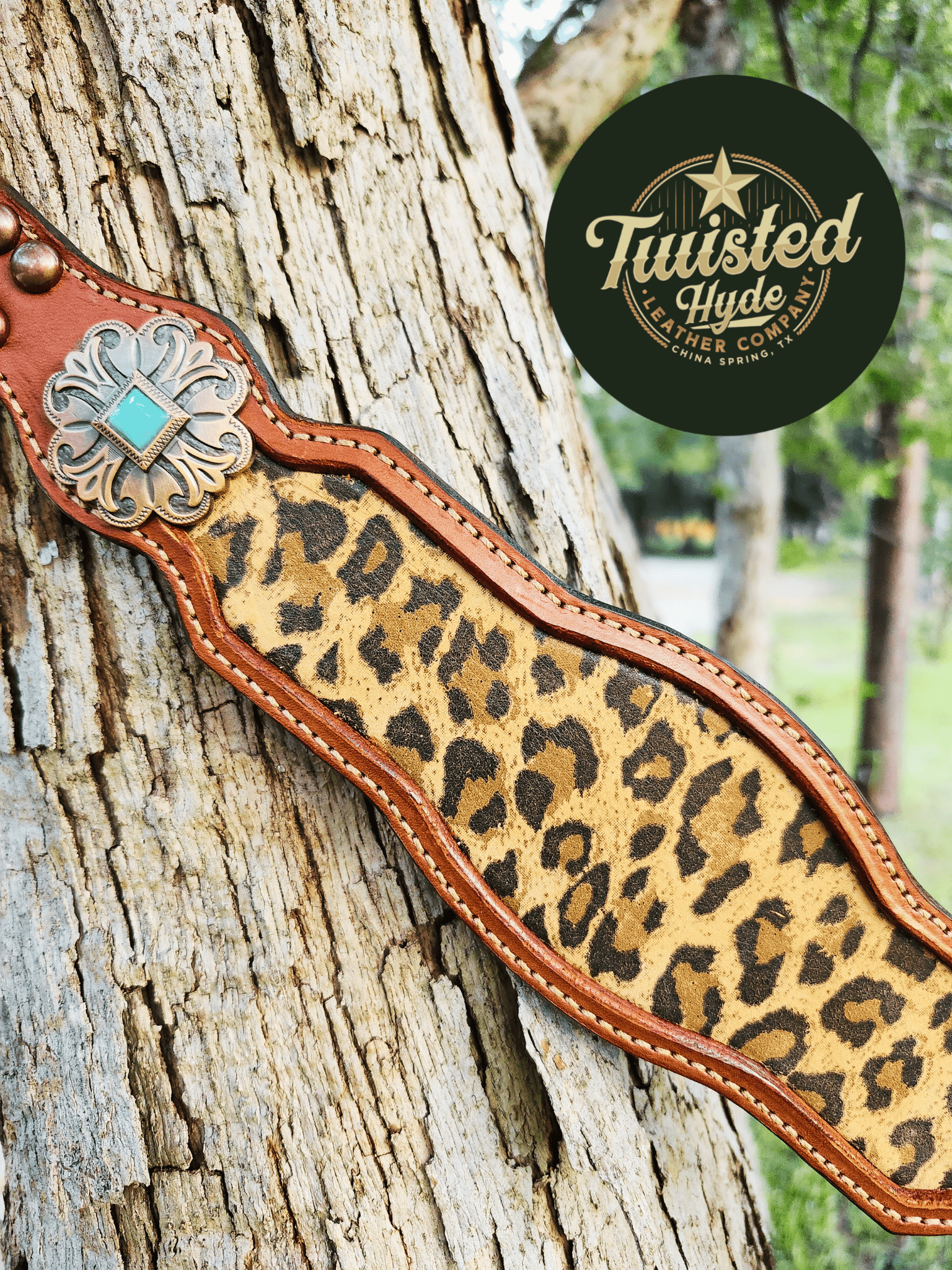 Leopard Print Inlayed Tack Set - Twisted Hyde Leather Co.