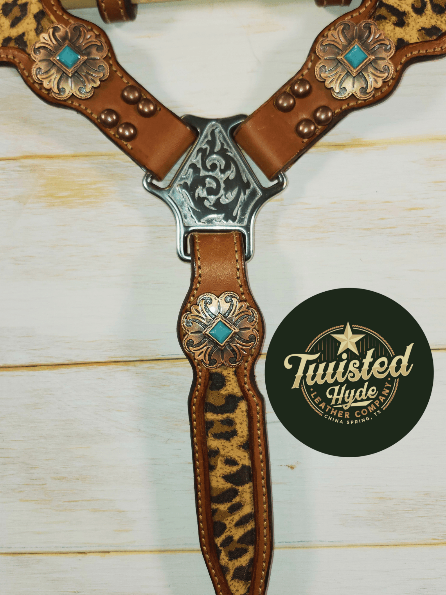 Leopard Print Inlayed Tack Set - Twisted Hyde Leather Co.