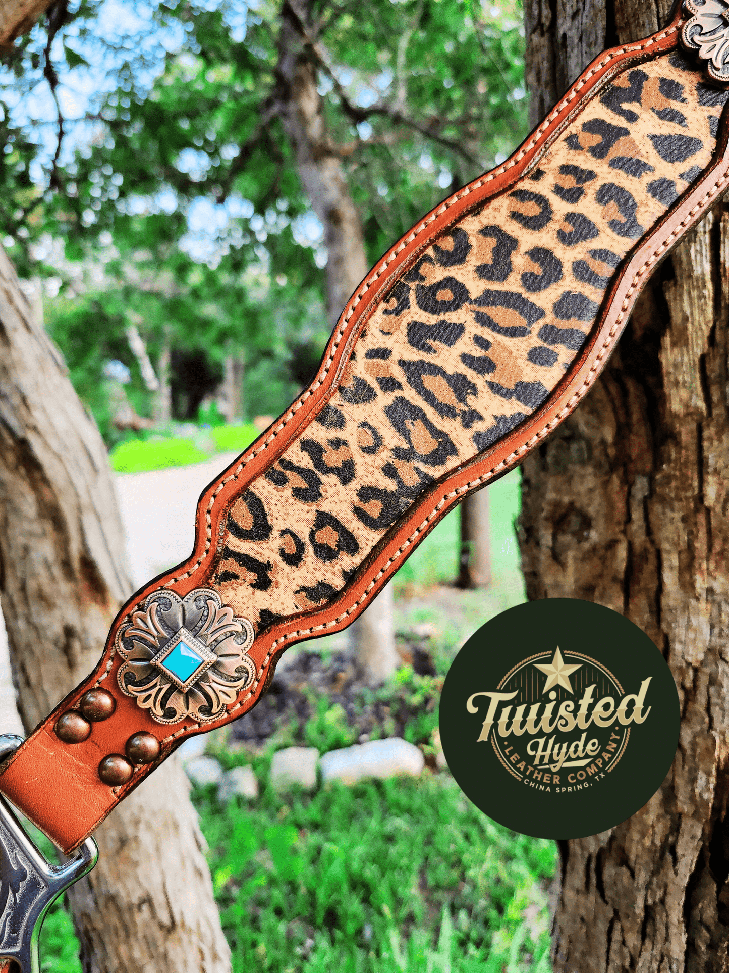 Leopard Print Inlayed Tack Set - Twisted Hyde Leather Co.