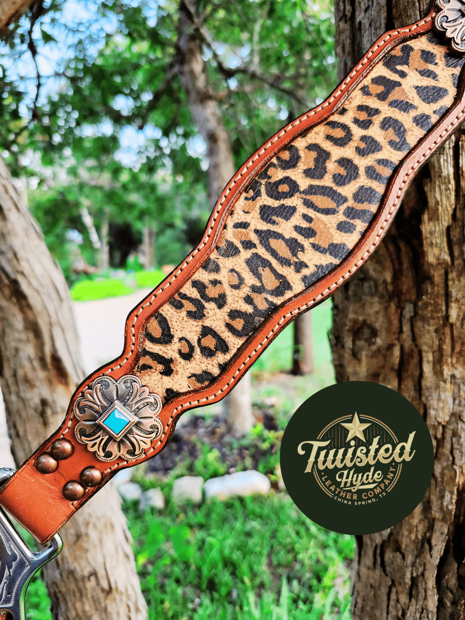 Leopard Print Inlayed Tack Set - Twisted Hyde Leather Co.