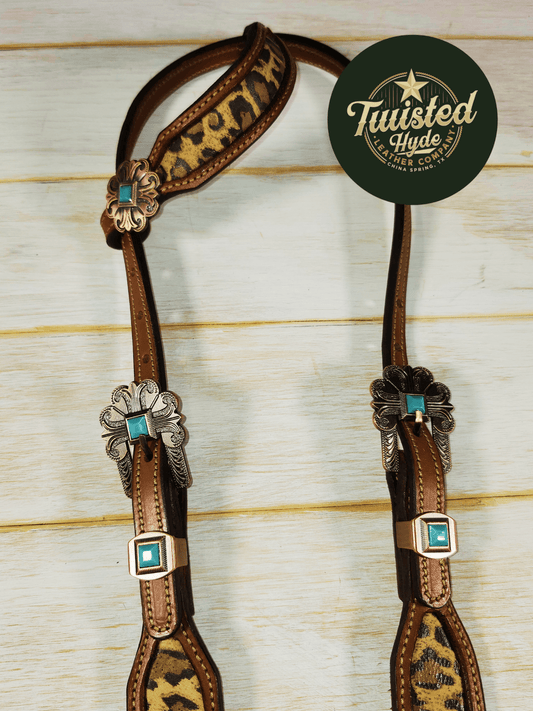 Leopard Print Inlayed Tack Set - Twisted Hyde Leather Co.