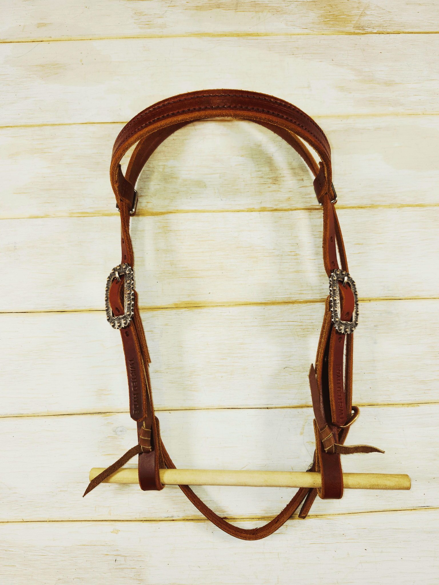 Short Cheek Browband Headstall - Twisted Hyde Leather Co.
