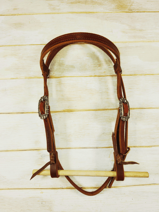 Short Cheek Browband Headstall - Twisted Hyde Leather Co.