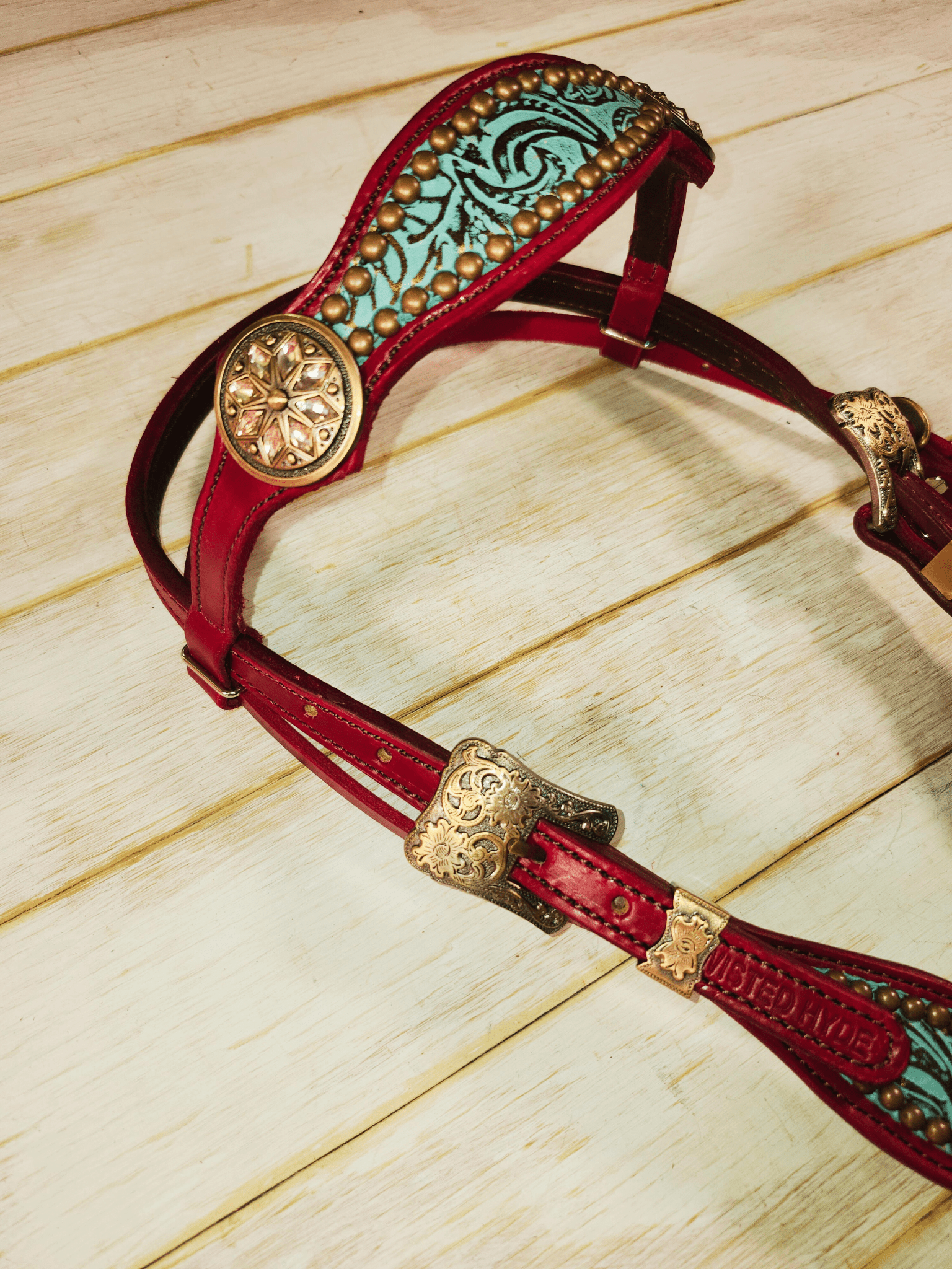 Teal and Burgundy Tack Set - Twisted Hyde Leather Co.