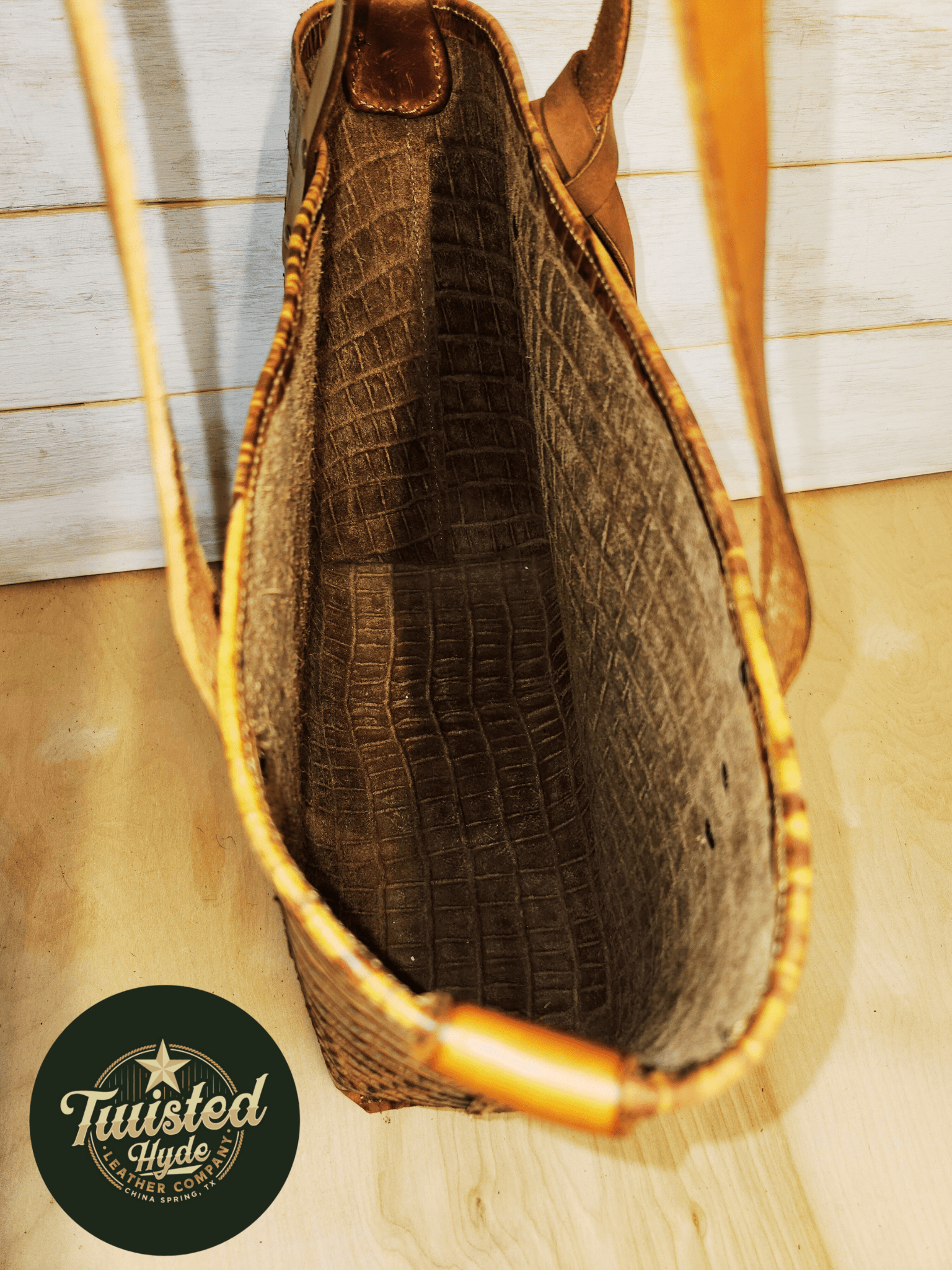 Tote Bag Croc Embossed - Twisted Hyde Leather Co.