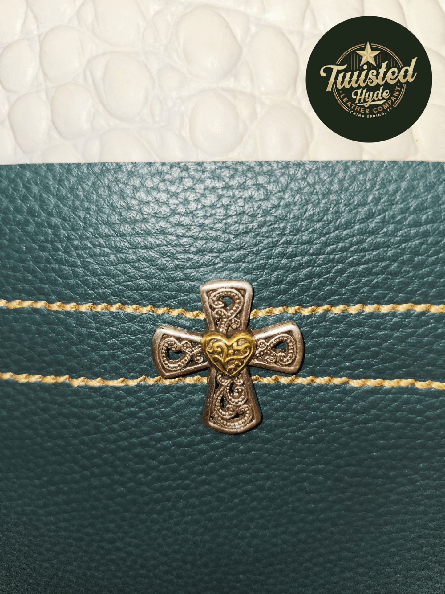 Tote Bag Seafoam Croc Print - Twisted Hyde Leather Co.