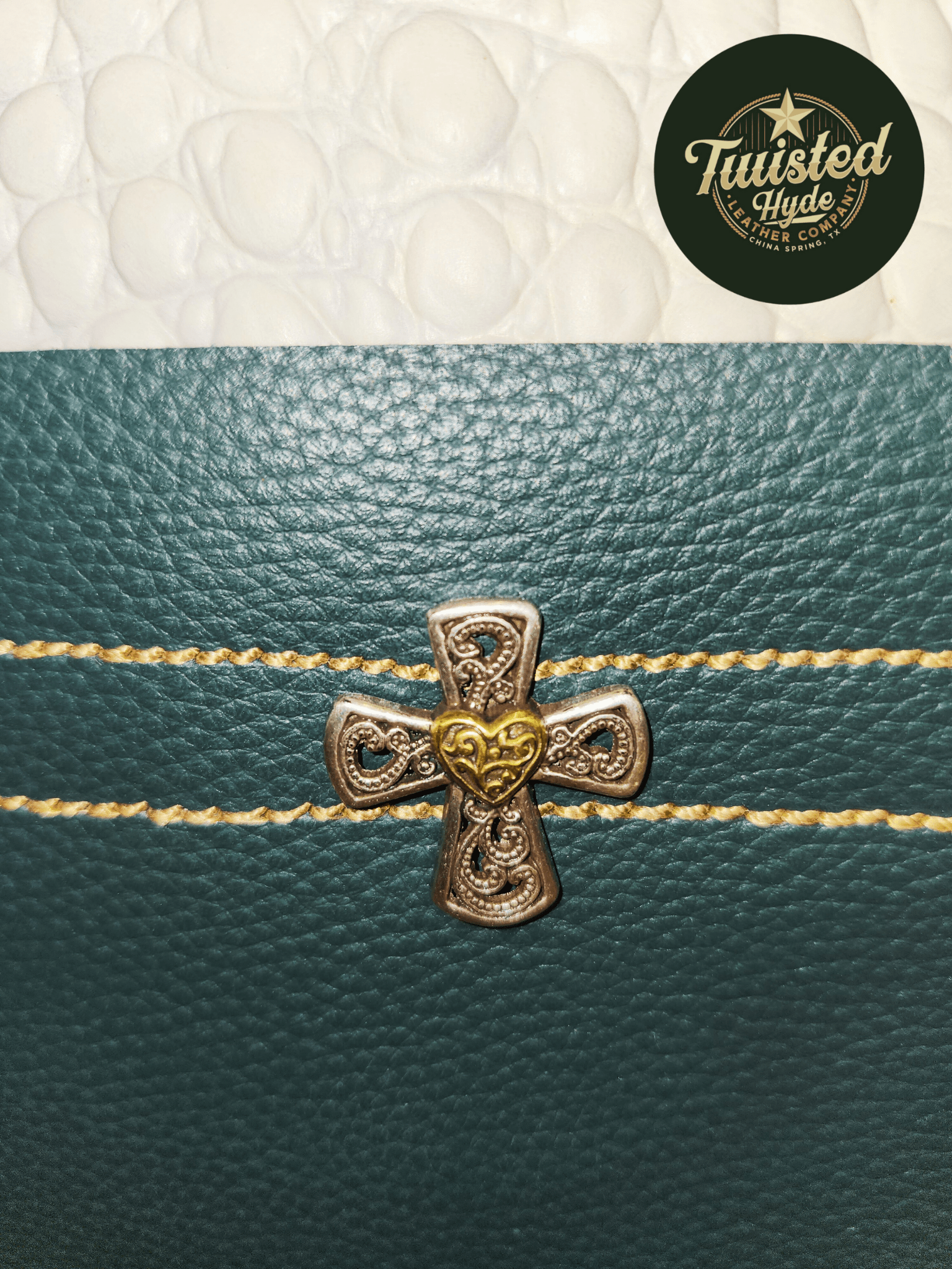 Tote Bag Seafoam Croc Print - Twisted Hyde Leather Co.