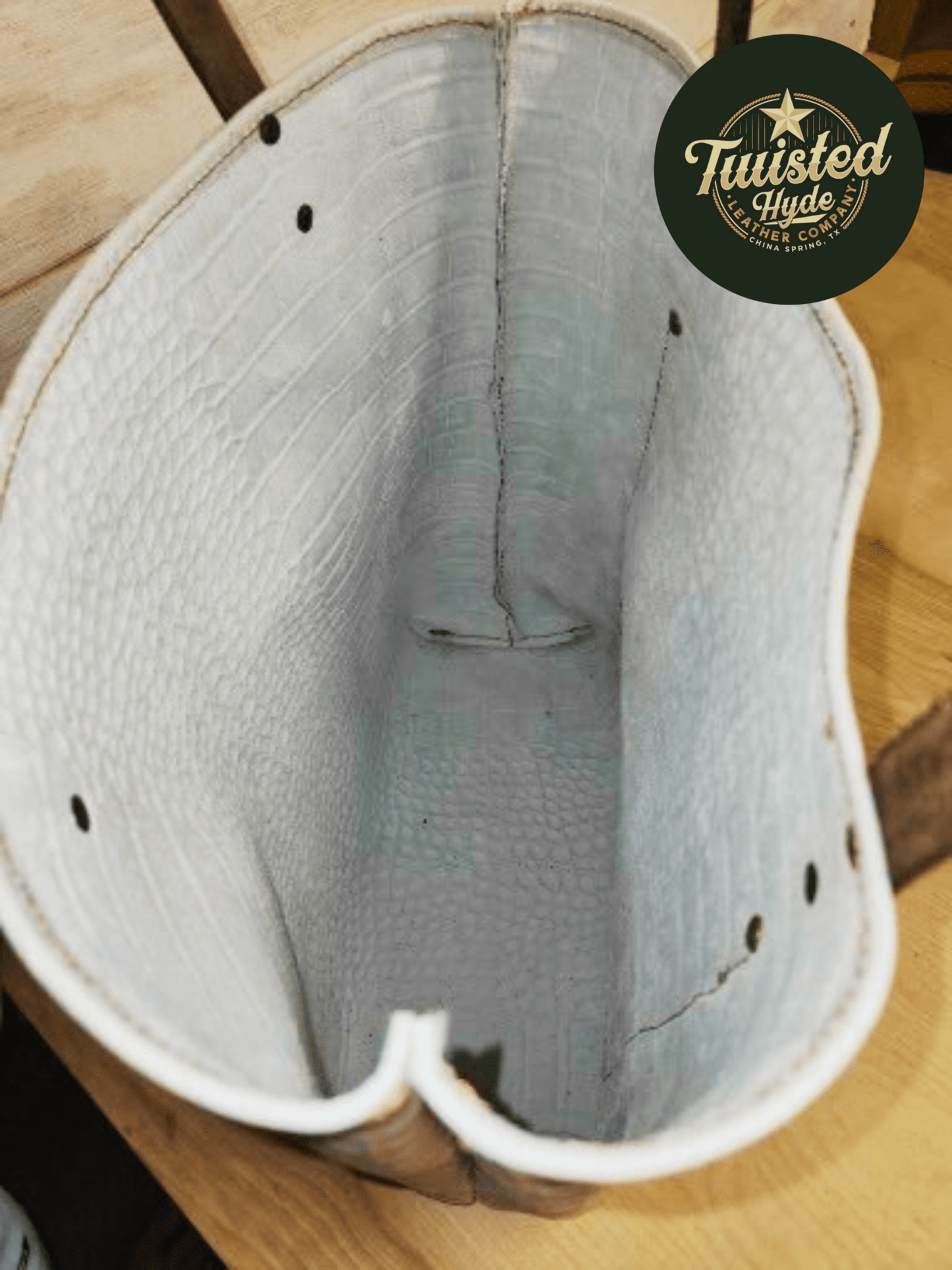 Tote Bag Seafoam Croc Print - Twisted Hyde Leather Co.
